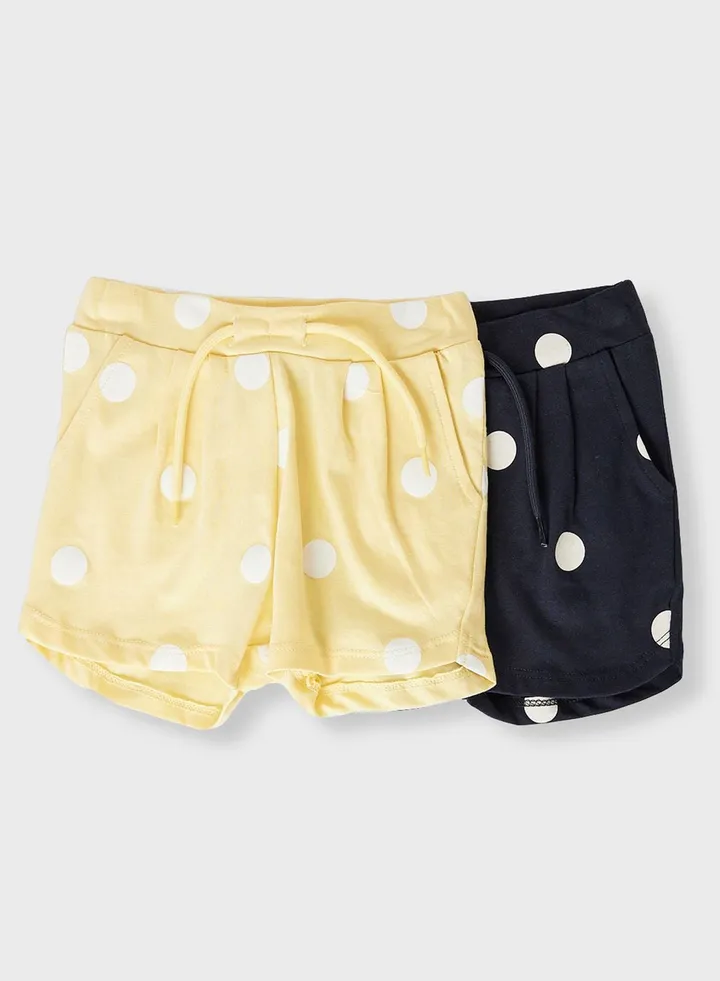 Kids 2 Pack Polka Dot Shorts