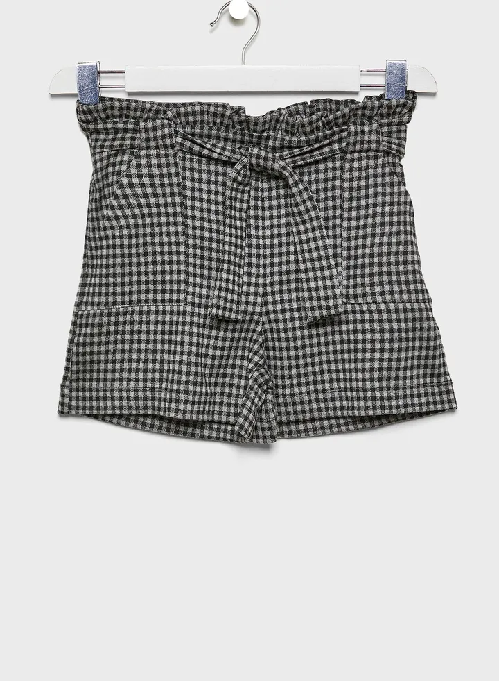 Kids Knotted Checked Shorts