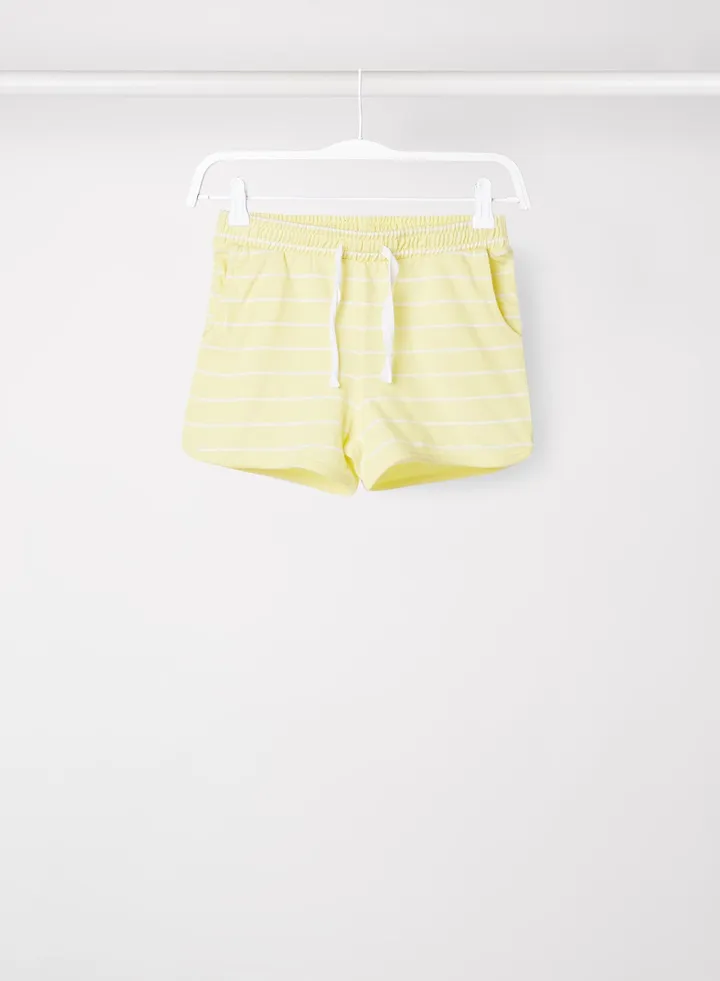 Kids Striped Cotton Shorts Yellow Pear