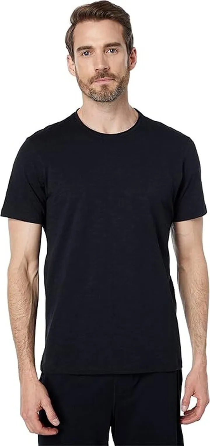 Barefoot Dreams MC Slub Cut Neck T-Shirt (Black) Men's T Shirt