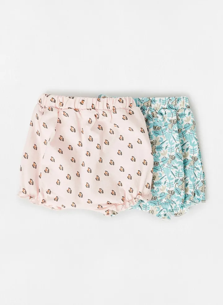 Baby Printed Shorts (Pack of 2) Pink/Blue