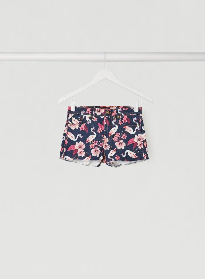 Kids Floral Shorts Blue/Pink/White