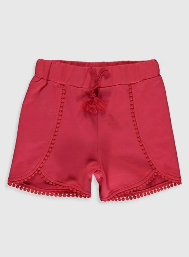 Mid Rise Shorts Red