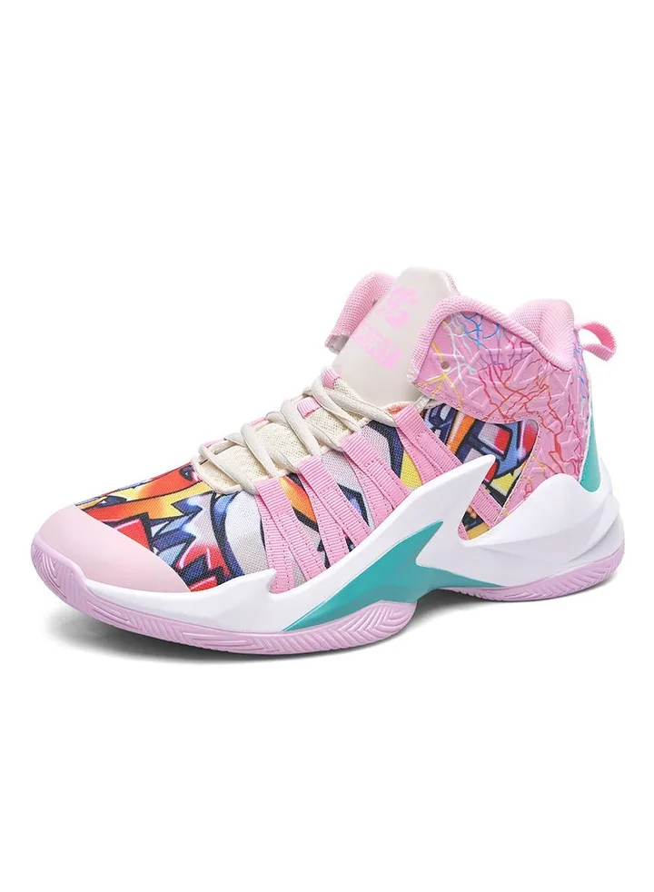 Graffiti Basketball Shoes Middle and Big Kids Student Sneakers