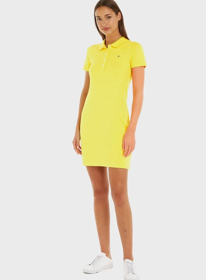 Polo Neck Knitted Dress