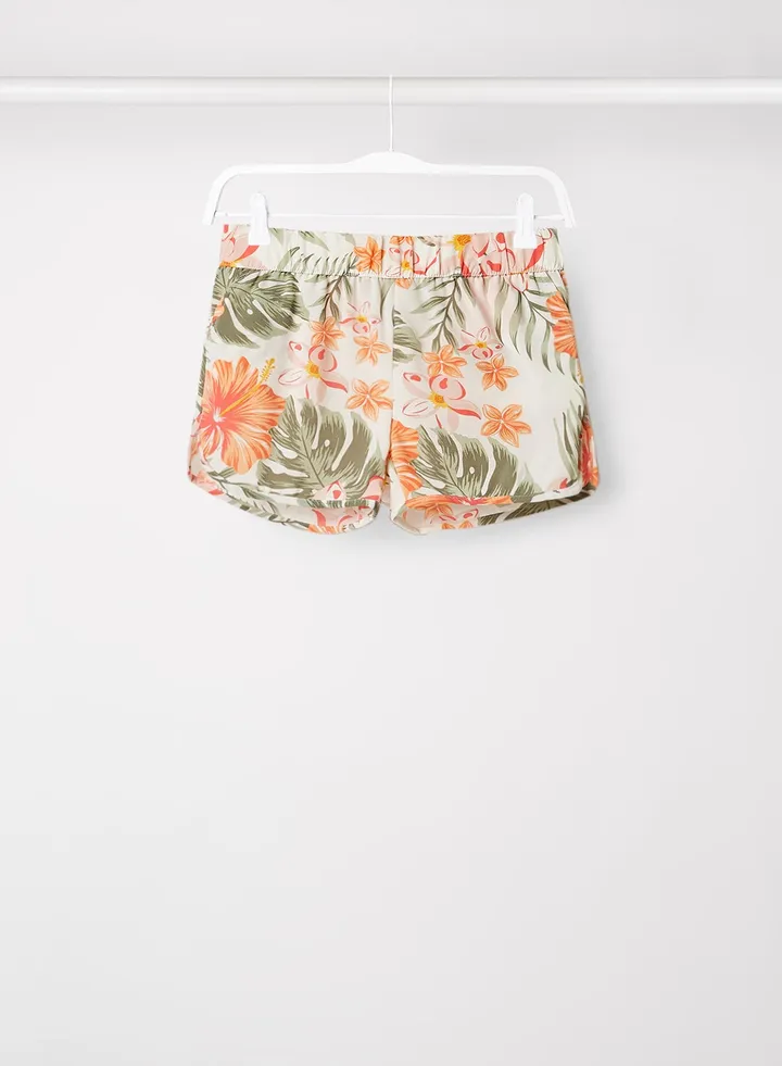 Baby Palm Print Elasticated Shorts Bright White