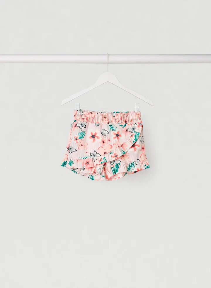 Kids Butterfly Cotton Shorts Multicolour