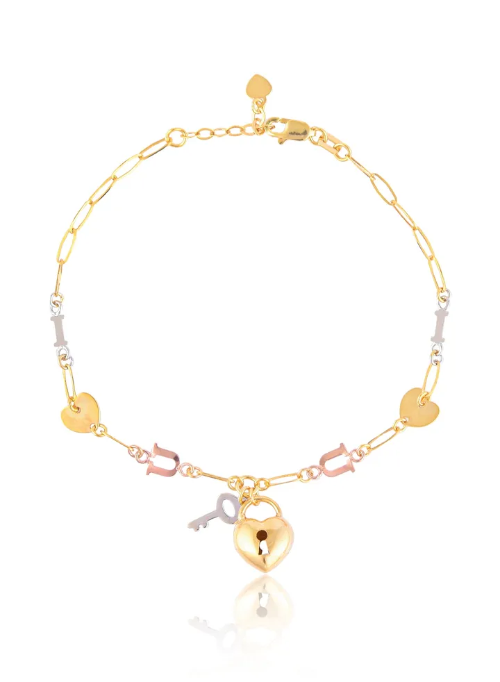18k Gold Heart Bracelet Fashion