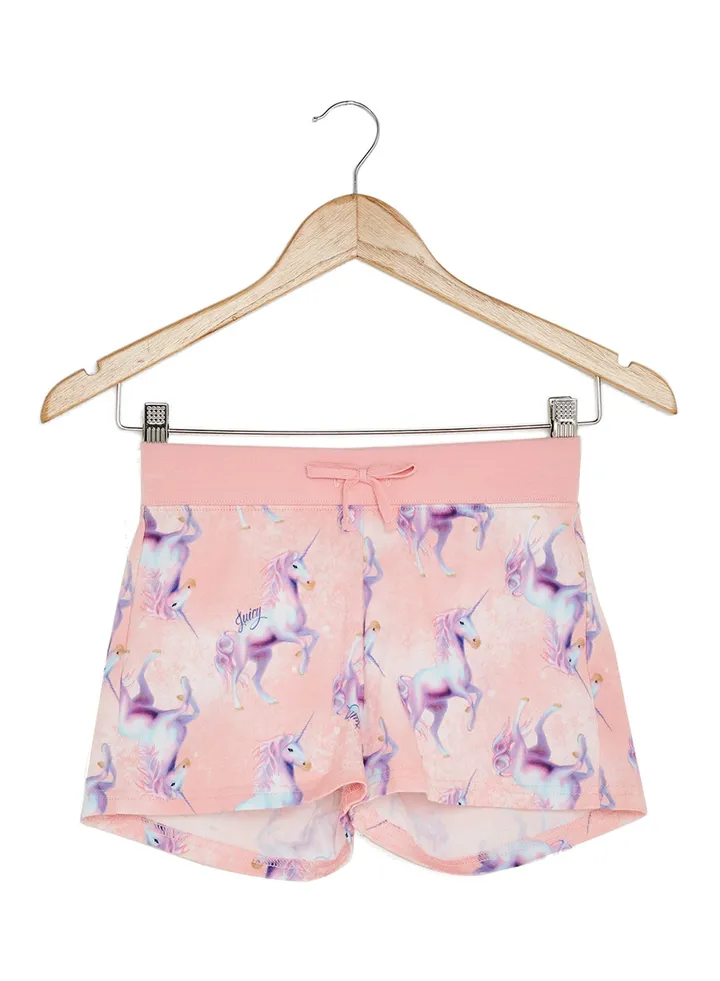Kids Printed Shorts Pink/Purple/White