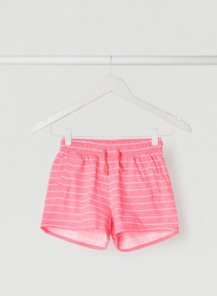 Kids Striped Shorts White