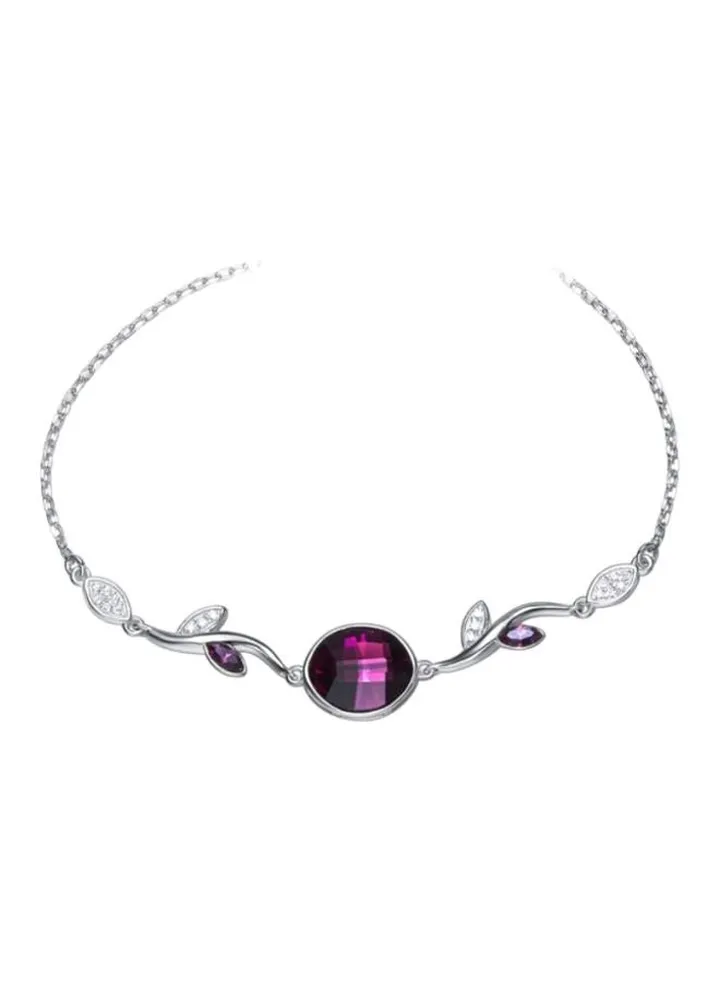 925 Sterling Silver Amethyst Studded Bracelet