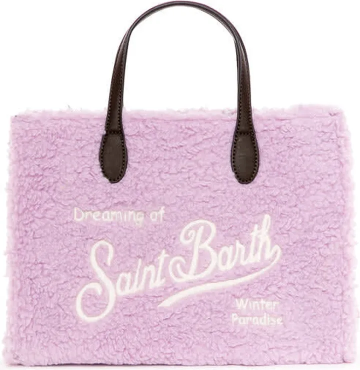 Lilac Sherpa Fabric Handbag