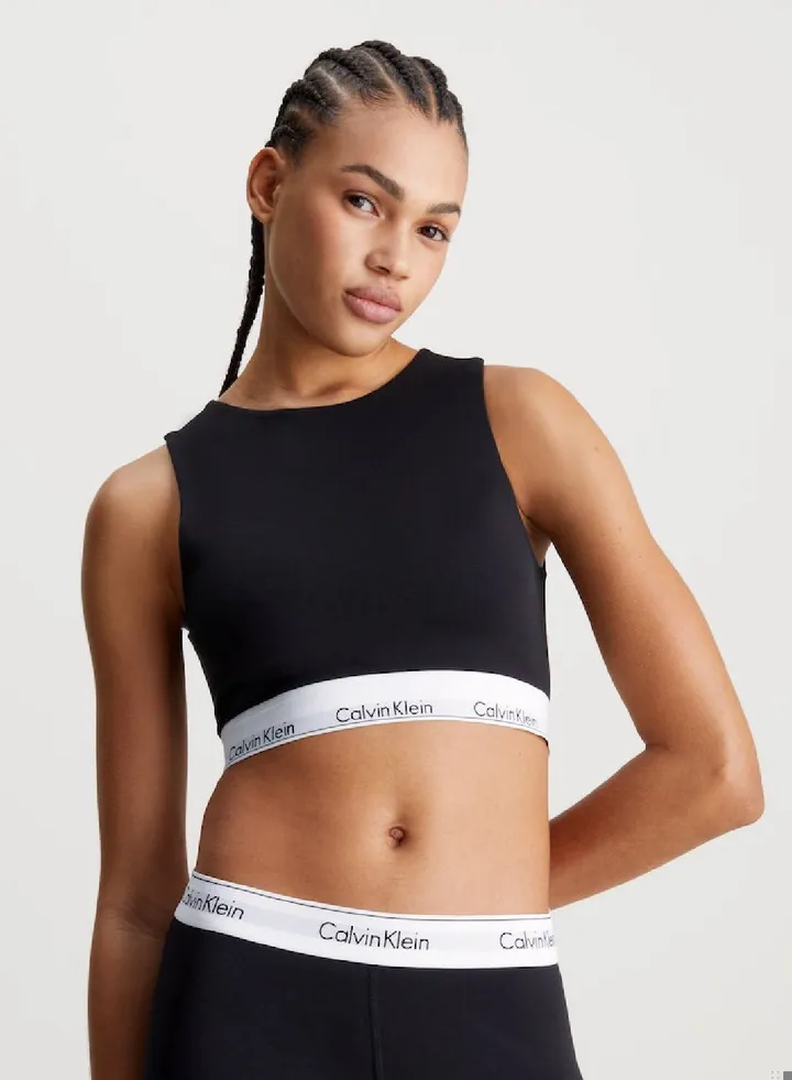 Women's Open Back Bralette - Modern Cotton - cotton modal blend, Black