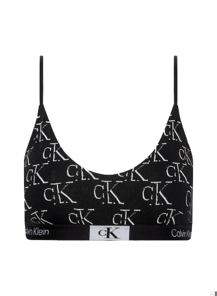 Women's String Bralette - CK96 - cotton elastane blend, Black