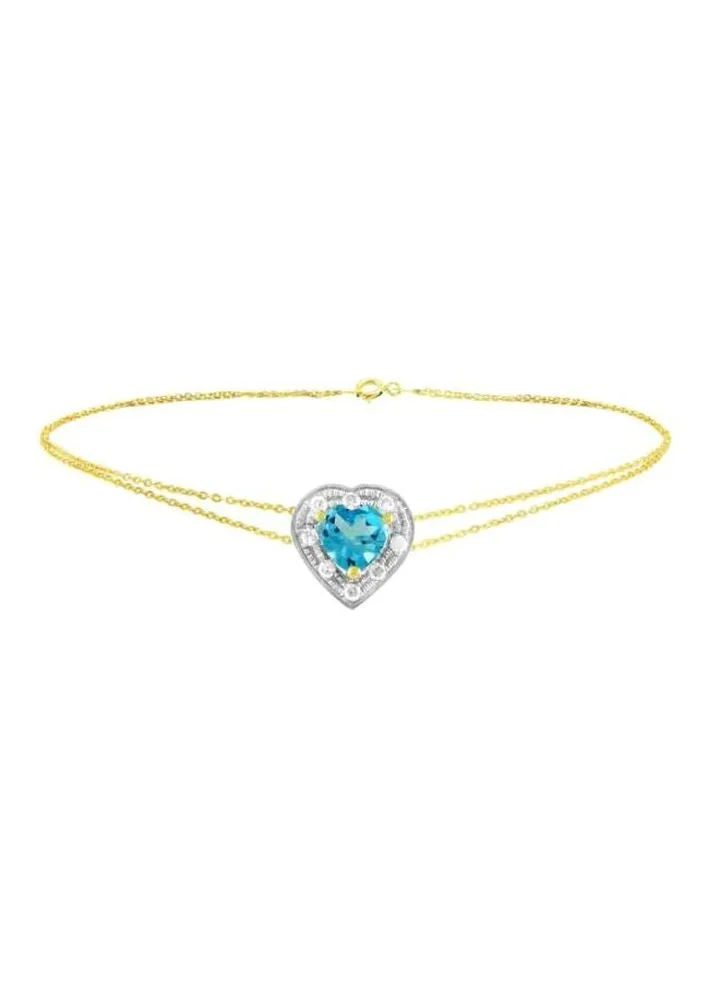 18 Karat Gold Diamond And Topaz Studded Bracelet