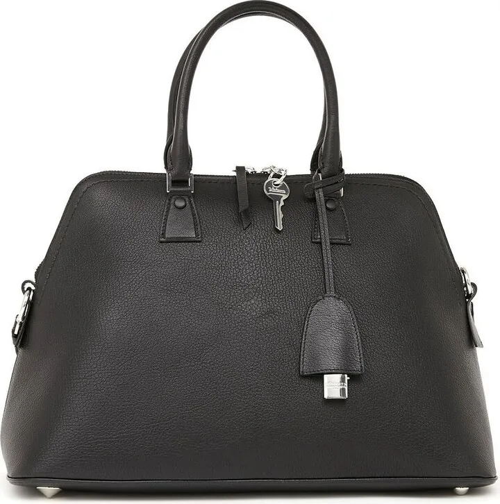Logo-Patch Leather Shoulder Bag