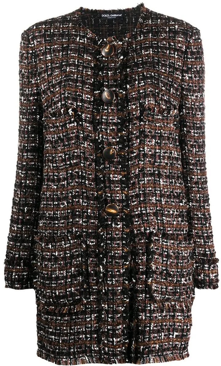 Single-Breasted Tweed Coat