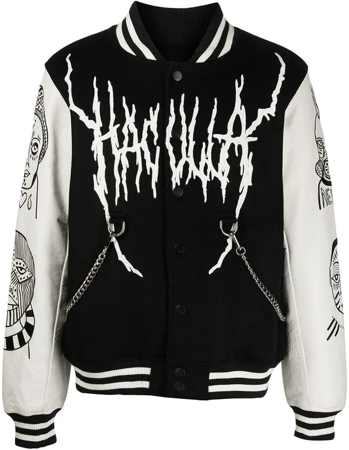 Leather-Sleeve Varsity Jacket