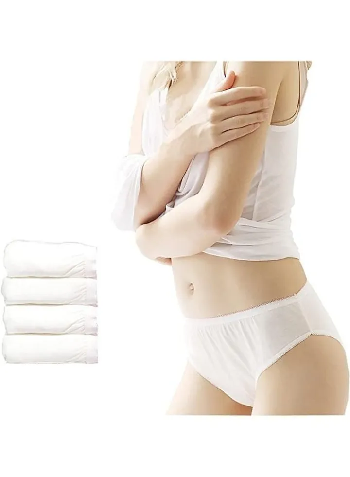 4PCS Disposable Panties Underwear for Women Cotton and Individual Sealing Throw Pants Disposable Maternity Briefs for Travel Hospital Business Trip Hotel Spa (L, XL, XXL and 3XL)