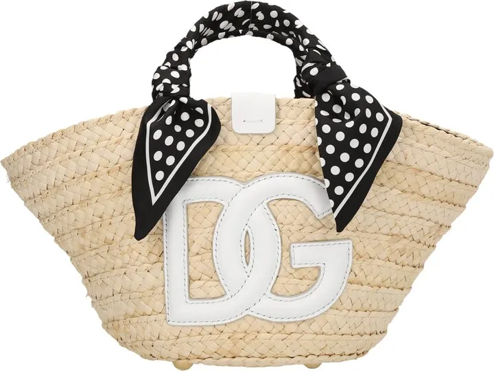 Logo Raffia Handbag