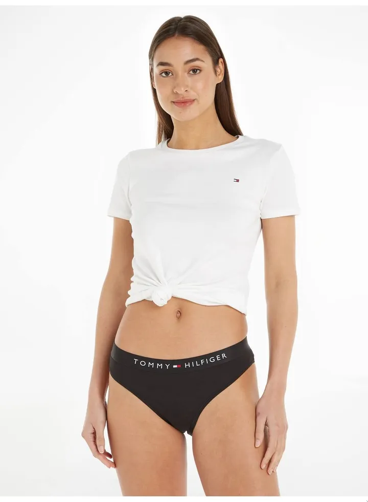 Women's Original Logo Waistband Briefs Underwear Bottoms, Black