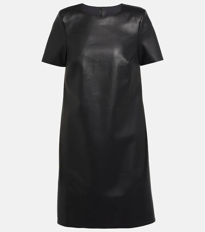 Faux leather minidress