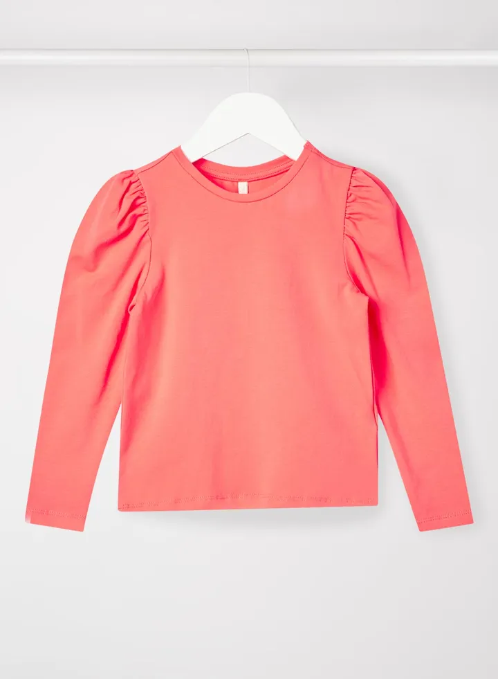 Girls Puff Sleeve Top Pink