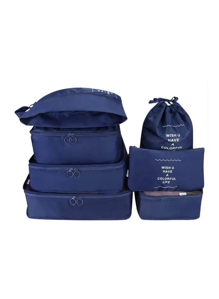 7-Piece Travel Organizer Luggage Set Blue