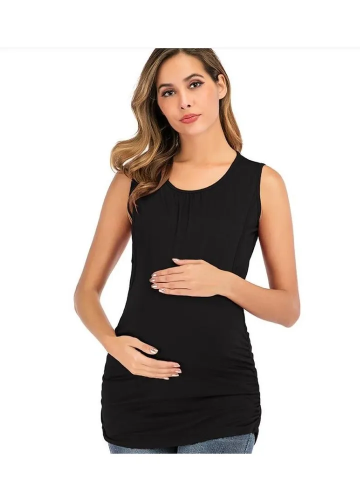Women's Maternity Nursing Tops 3 Pack Breastfeeding Tank Top Shirt Double Layer Soft Sleeveless Pregnancy Clothes