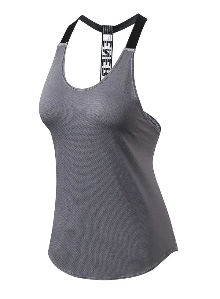 Women Quick Dry Breathable Elastic Sport Vest Grey