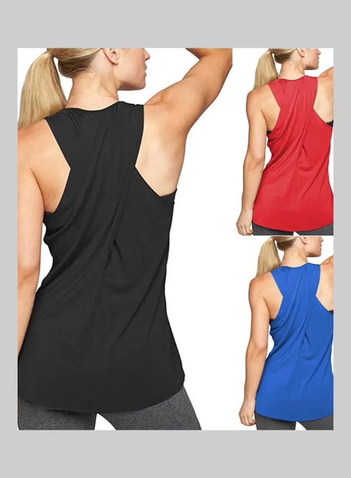 Fashion Back Cross Camisole Tank Top Women Sports Yoga Gym Fitness Running Vest Red