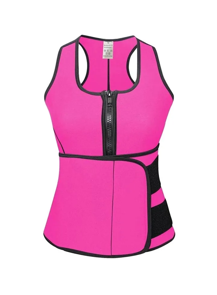 Adjustable Sweat Belt Corset Vest Pink/Black
