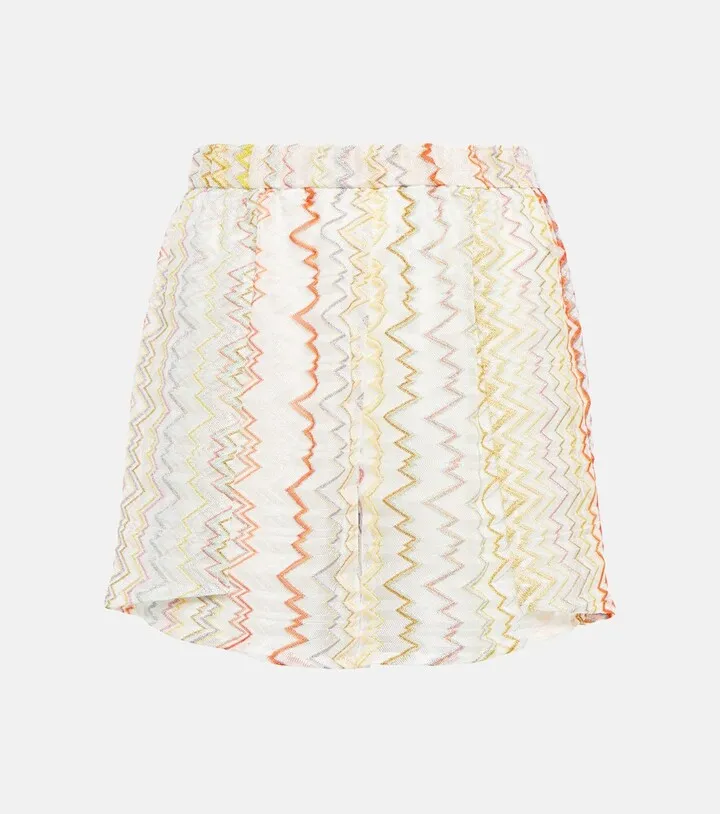 Printed high-rise wide-leg shorts