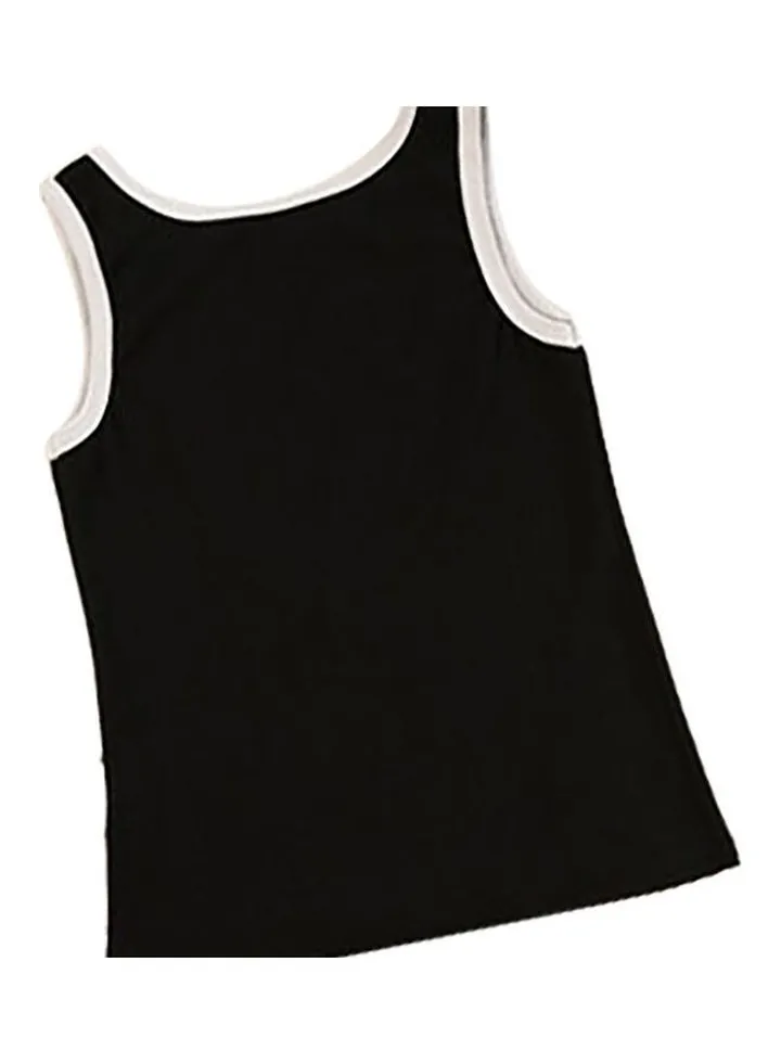 Summer Sleeveless Brim Vest Black/White