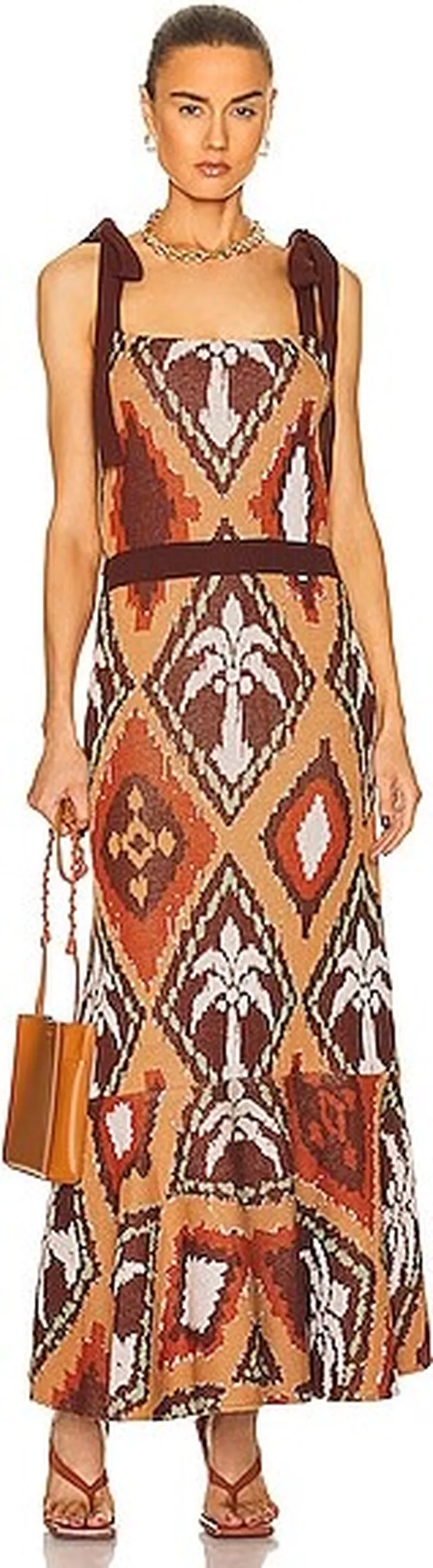 Johanna Ortiz Nymph Secrets Midi Dress in Brown