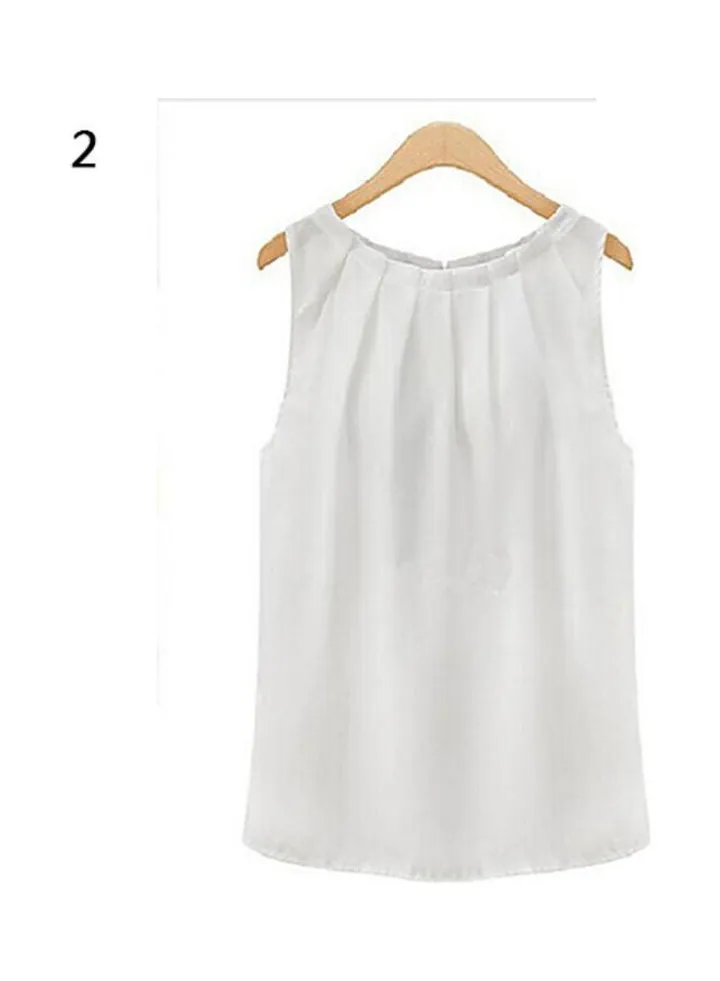 Casual Chiffon Vest White