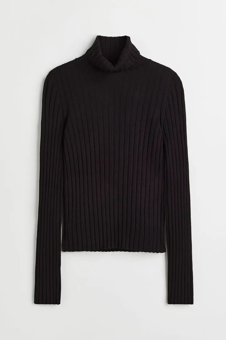 Rib-knit Turtleneck Top