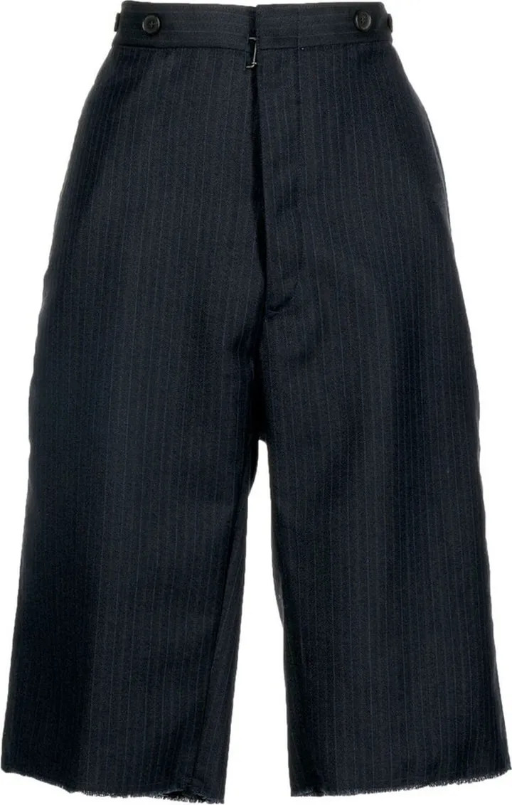 Pinstriped High-Waisted Shorts