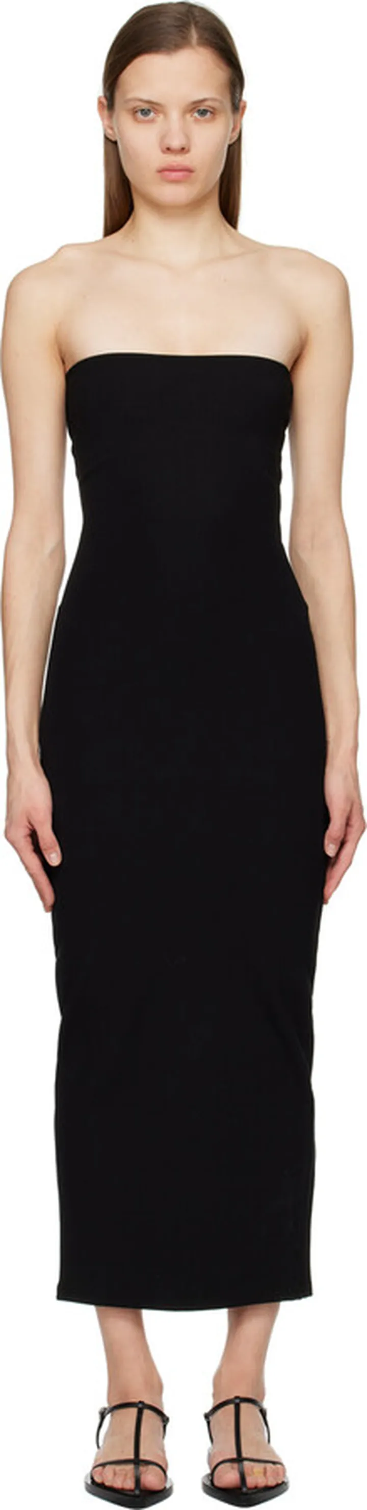 LESET Black Rio Midi Dress