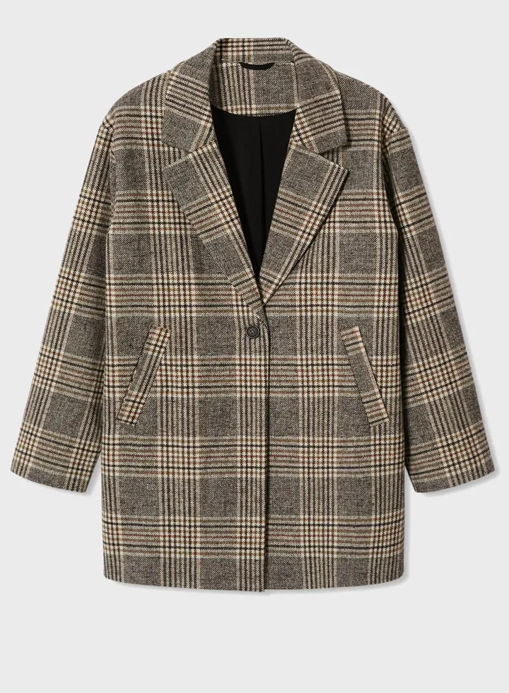 Kids Checked Long Coat