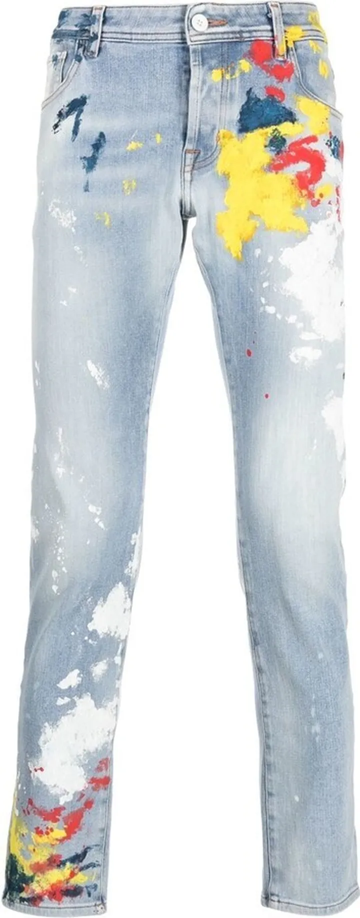 Paint-Splatter Print Jeans