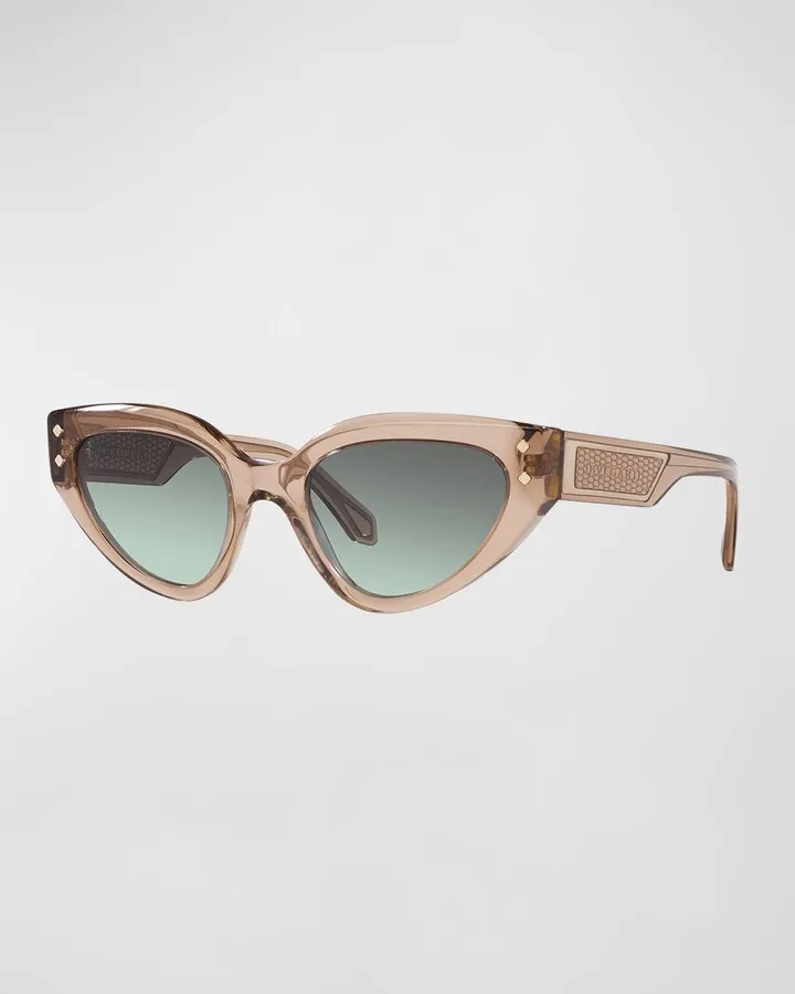 Tonal Logo Acetate & Plastic Cat-Eye Sunglasses