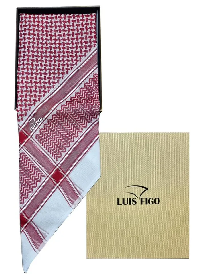 Luis Figo Casual Shemagh Red And White Excellent Material