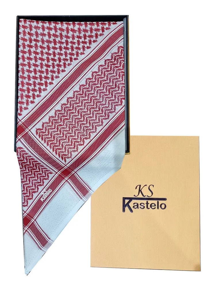 Kastelo Casual Shemagh Red And White Excellent Material