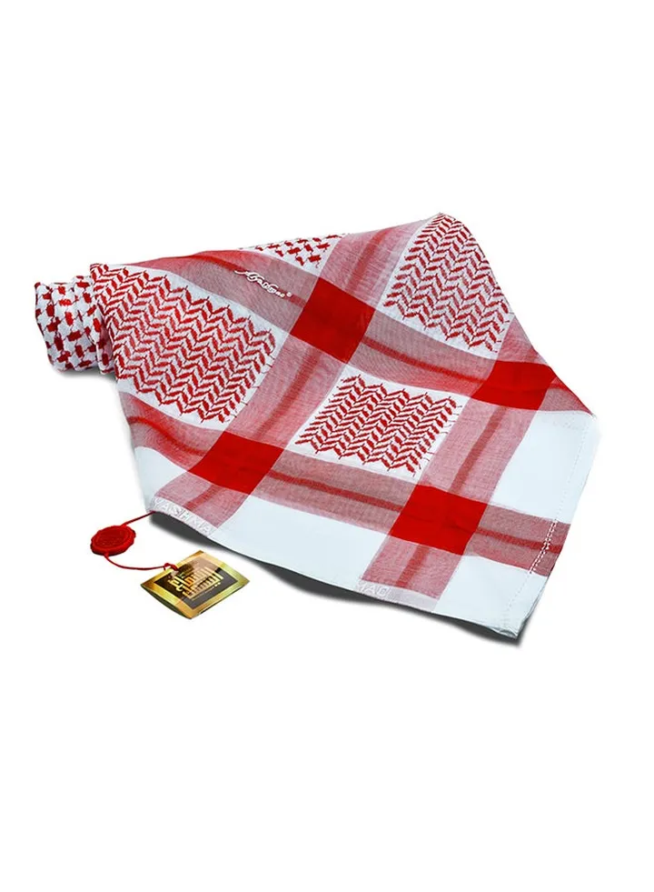 Printed Cotton Shemagh Red/White