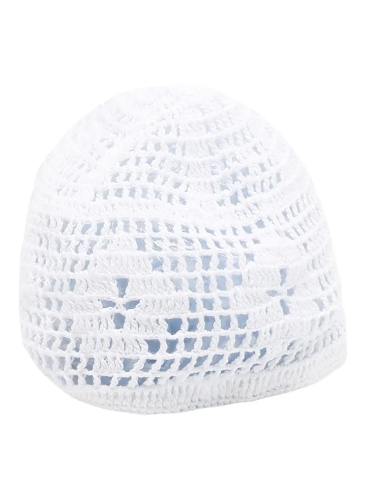 Casual Ghafiya And Kufi Cap White