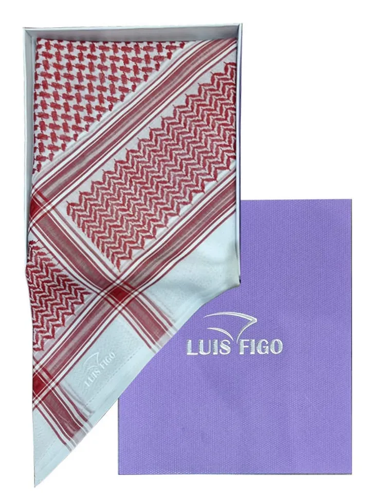Luis Figo Casual Shemagh Red And White Excellent Material