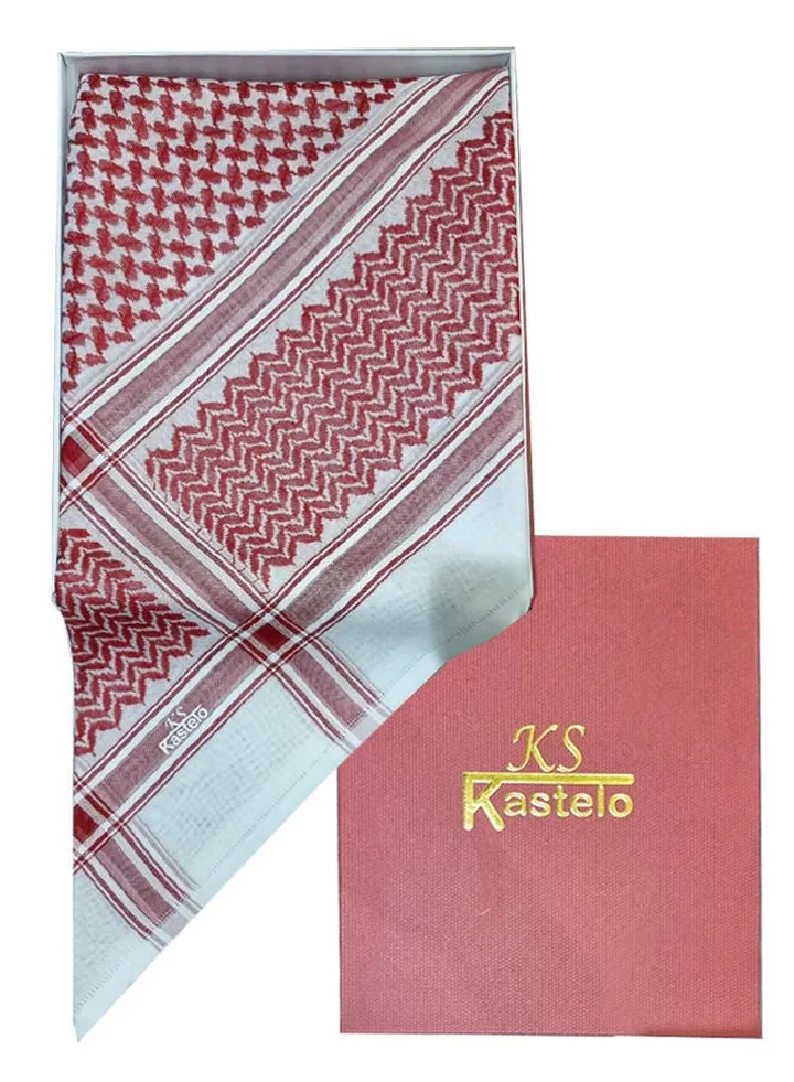 Kastelo Casual Shemagh Red And White Excellent Material