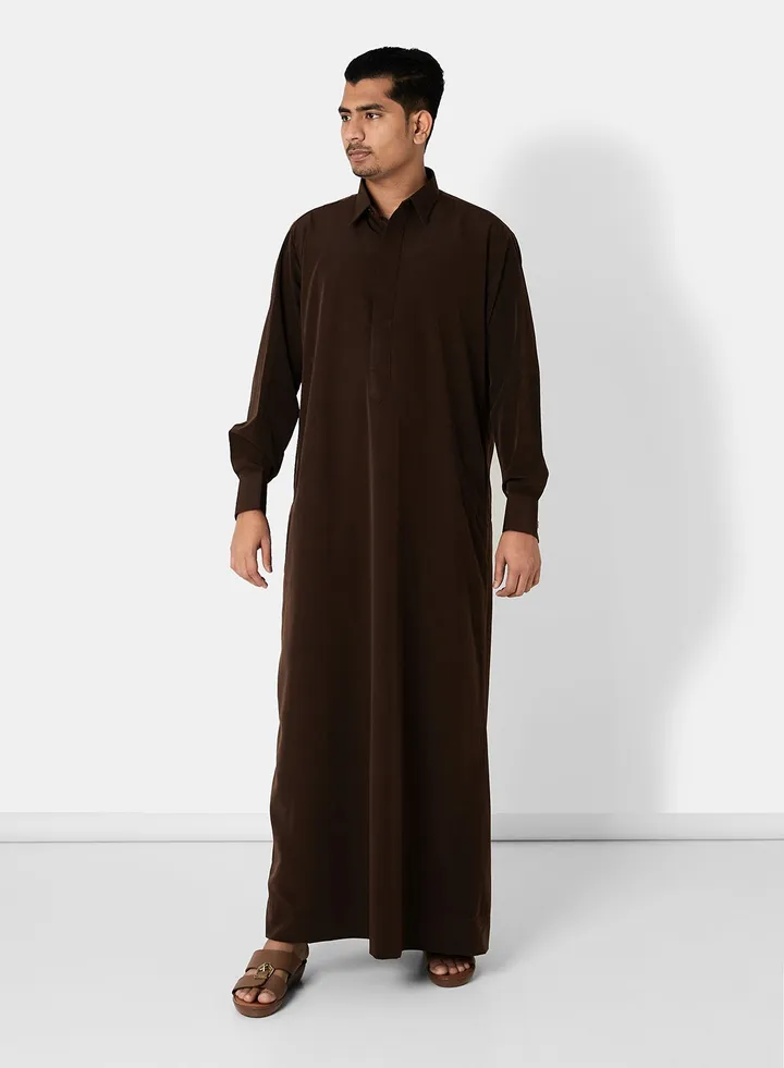 Premium Saudi Kandora Dark Brown