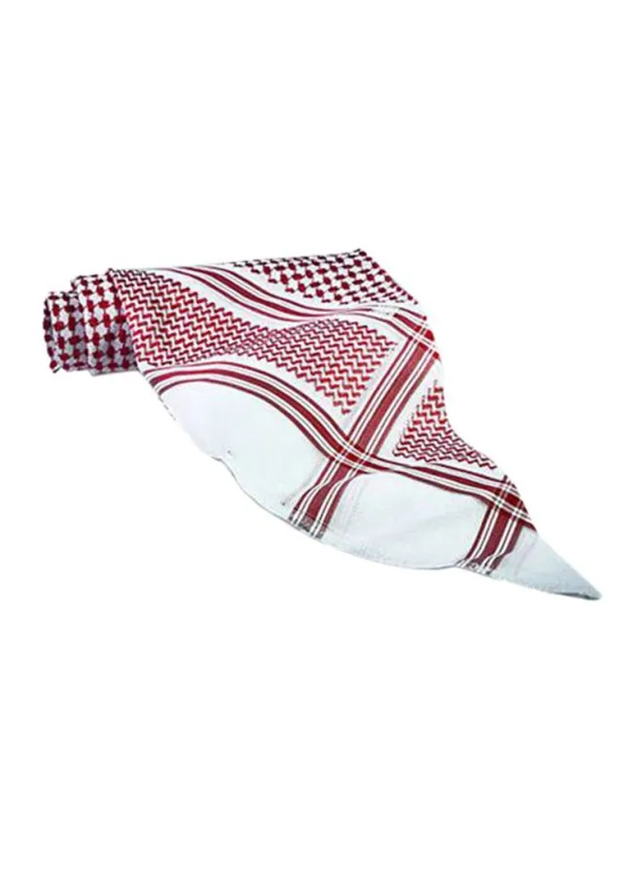 Printed Cotton Shemagh Red/White